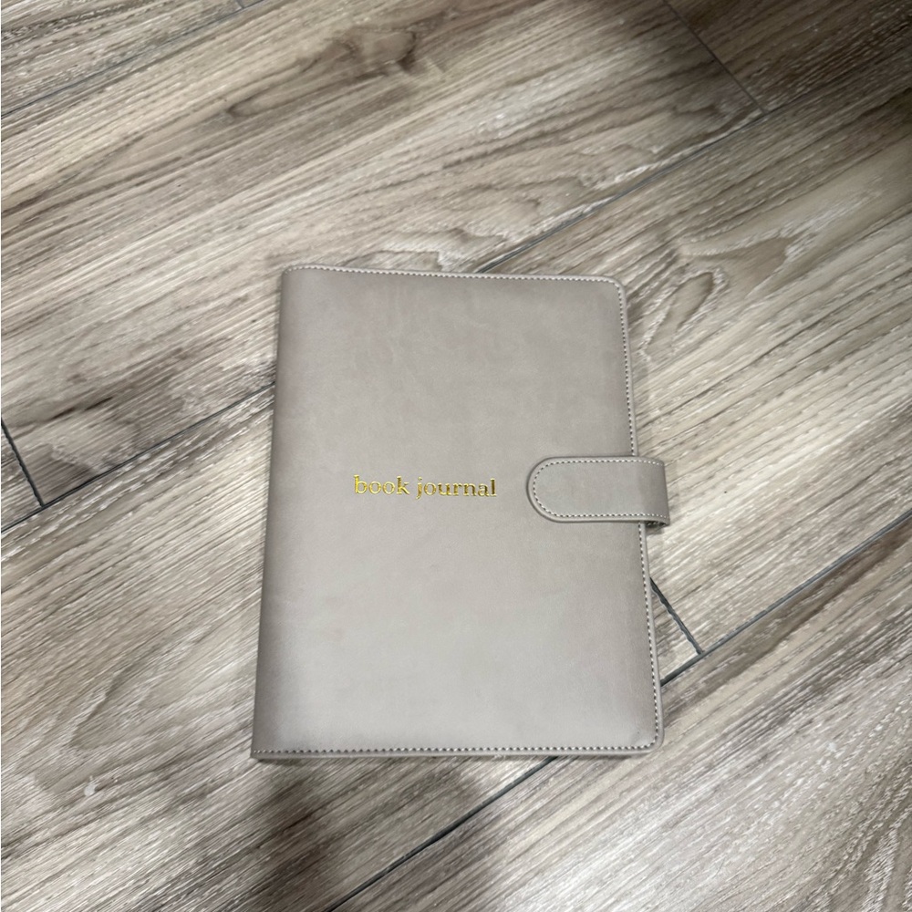 Gray Leather Journal with Gold Accents